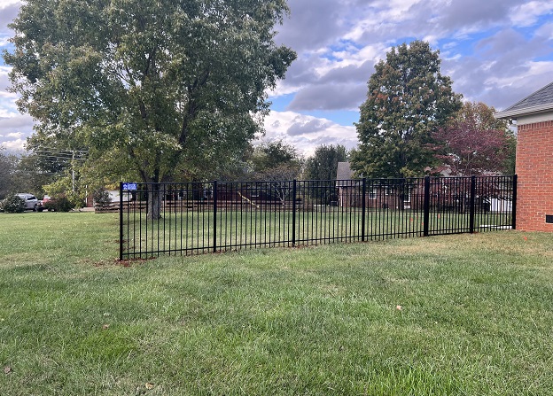 pool fence in grass yard